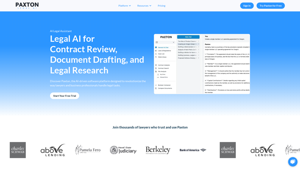 Paxton is your Legal AI Assistant | Paxton