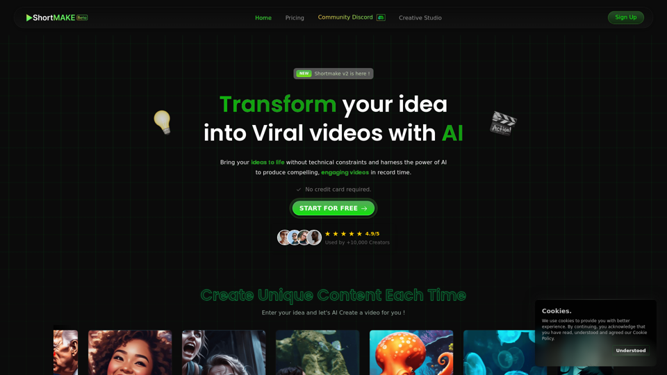 ShortMake : Create videos with AI