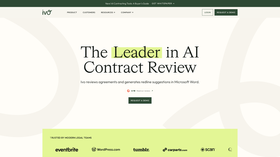 Ivo - Leading AI Contract Review Software for Legal Teams