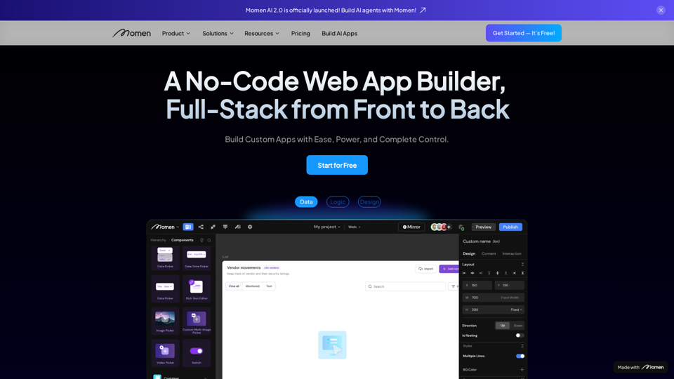 Build Web Apps with No-Code | Momen