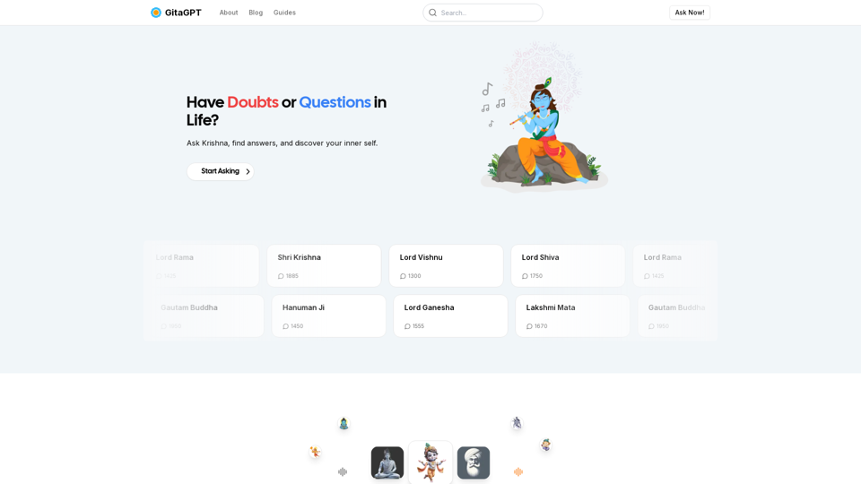 GitaGPT - Ask Krishna AI Chatbot | Bhagavad Gita Wisdom & Spiritual Guidance
