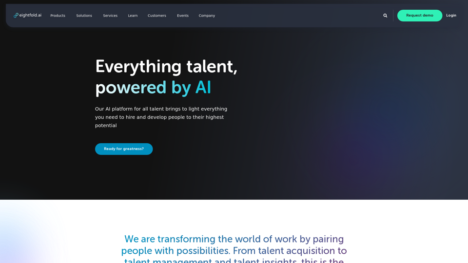 Eightfold Talent Intelligence - AI platform for all talent