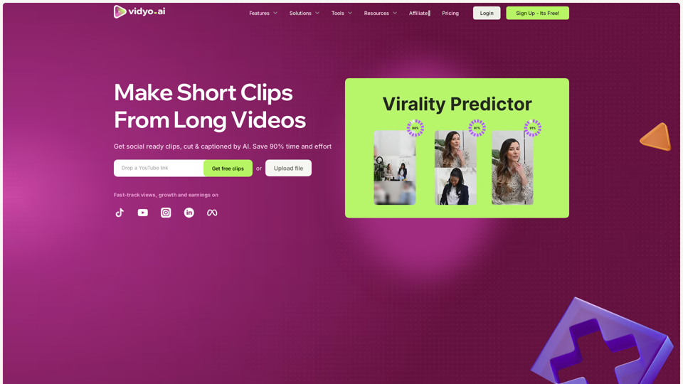 vidyo.ai: Get Viral Clips with Our Video AI Repurposing Platform