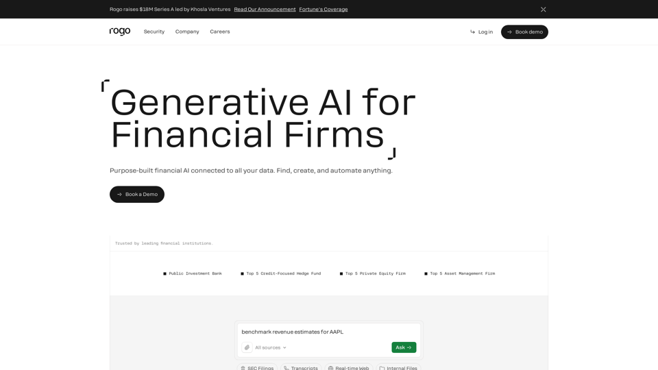 Rogo | Generative AI for Financial Firms