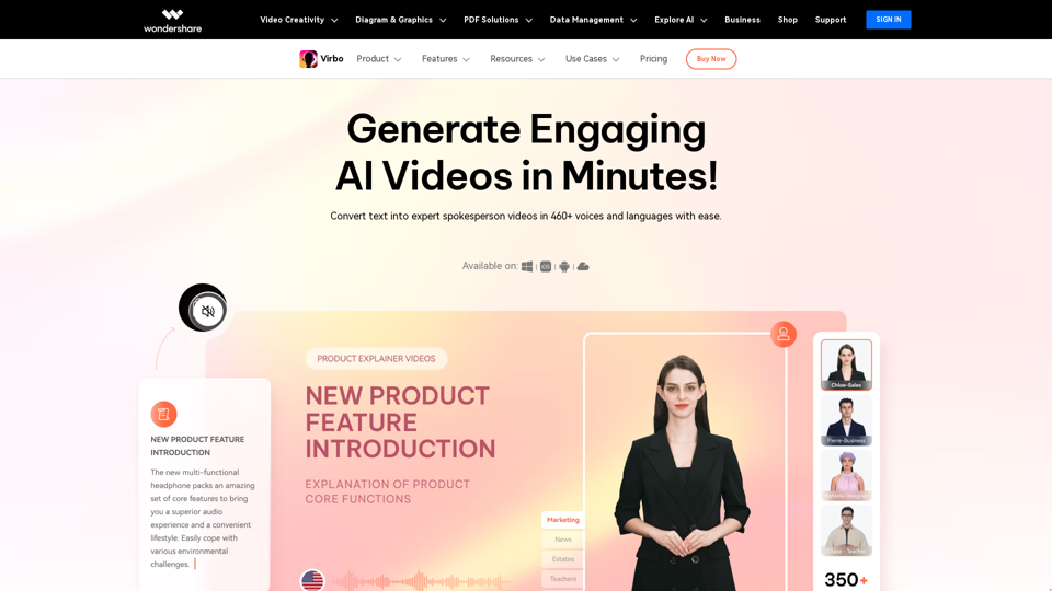 Wondershare Virbo - Generate Engaging AI Video in Minutes!