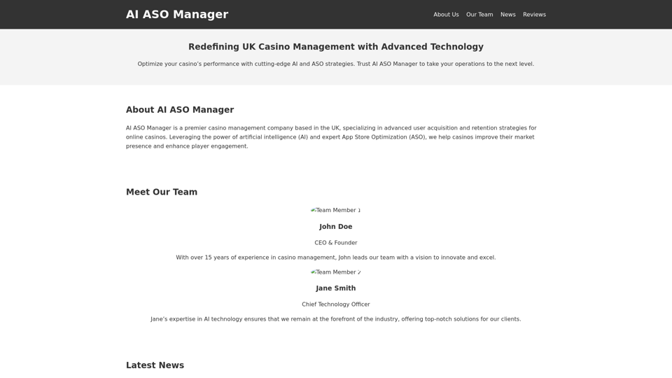 AI ASO Manager | Non UK Casino