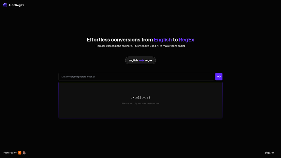 AutoRegex: Convert from English to RegEx with Natural Language Processing