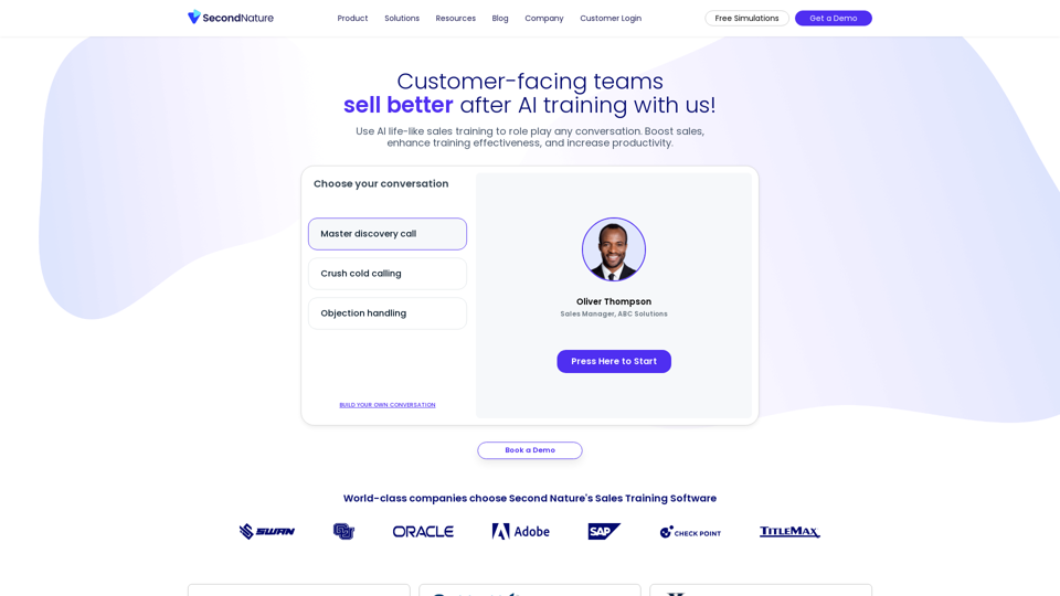 Sales Training Software: Upskill with AI Role-Play - Second Nature