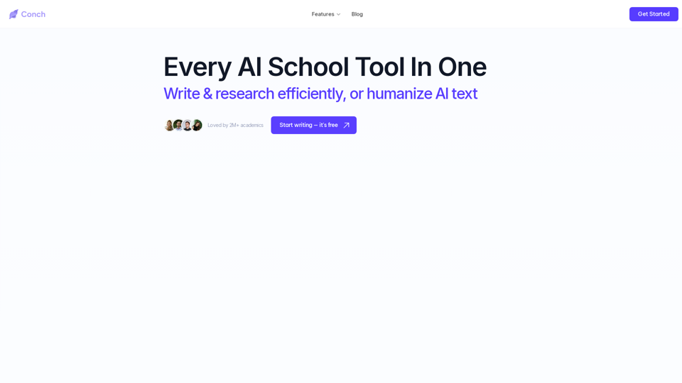 Conch AI - Your Undetectable AI Essay Writing and Research Assistant