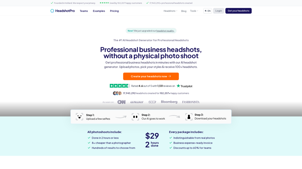 The #1 AI Headshot Generator for Professional Headshots