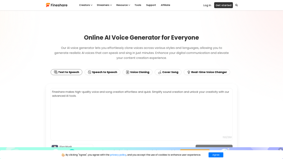 AI Voice Generator: Free Voice Changer & TTS | Fineshare