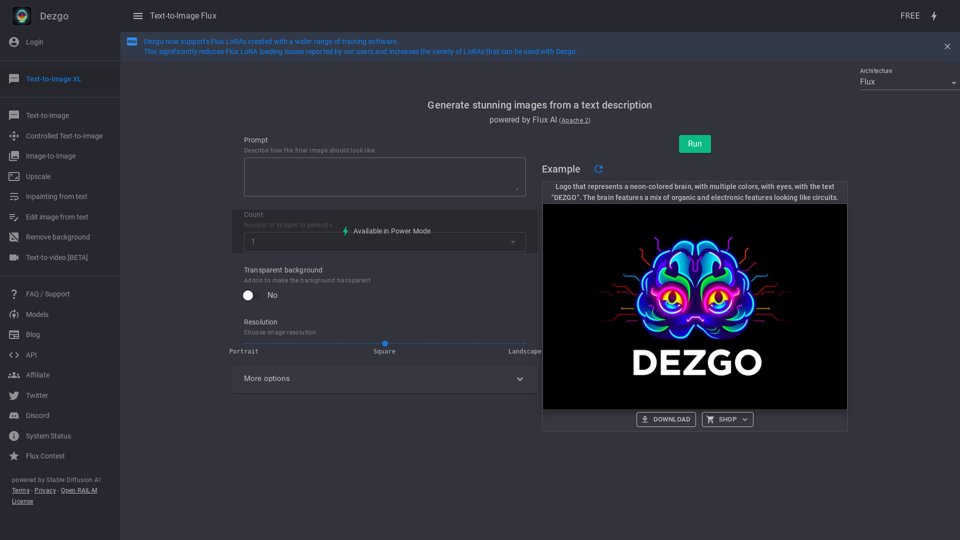 Text-to-Image Flux - Online Free AI Image Generator - Dezgo