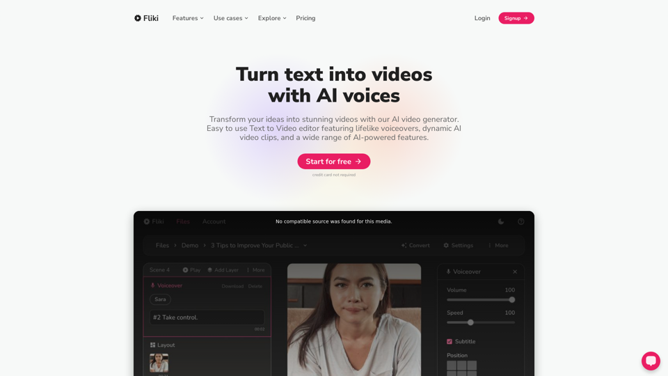 Fliki - Turn text into videos with AI voices