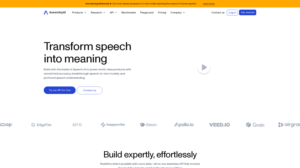 AssemblyAI | AI models to transcribe and understand speech