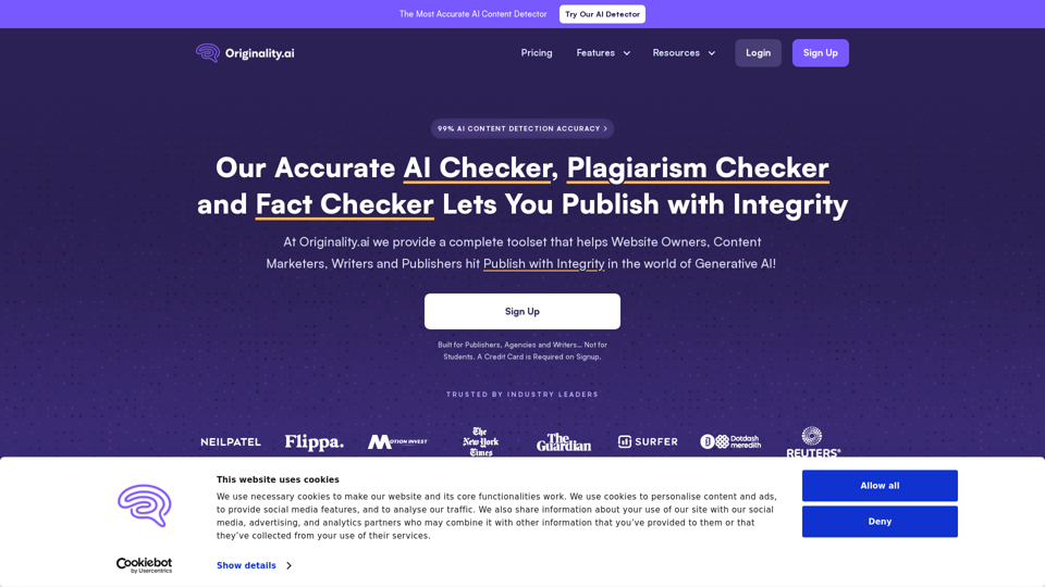 Originality AI Plagiarism and Fact Checker - Publish With Integrity