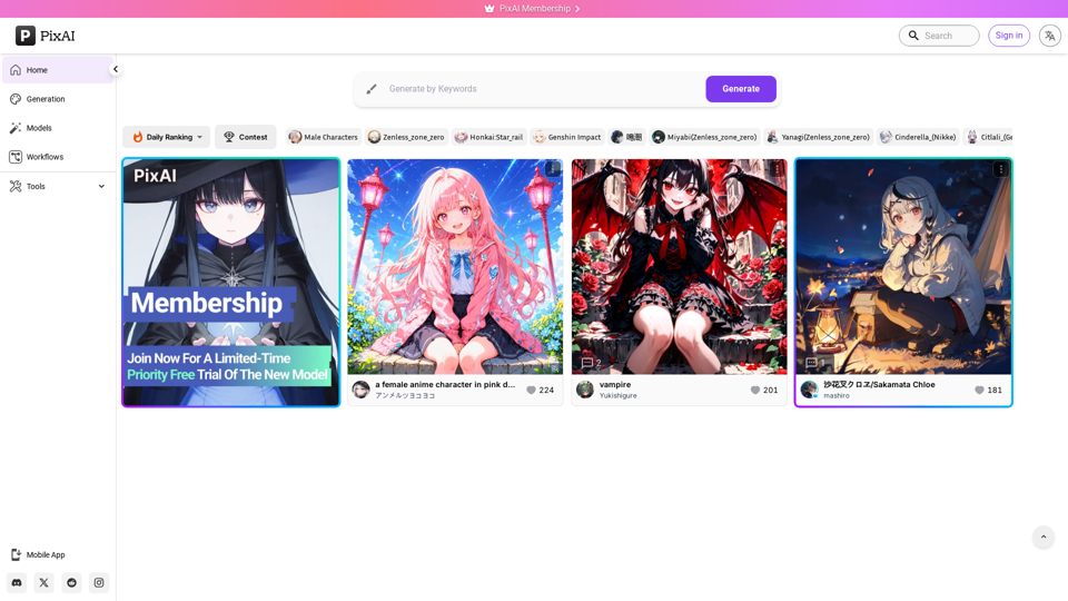 PixAI - Anime AI Art Generator for Free