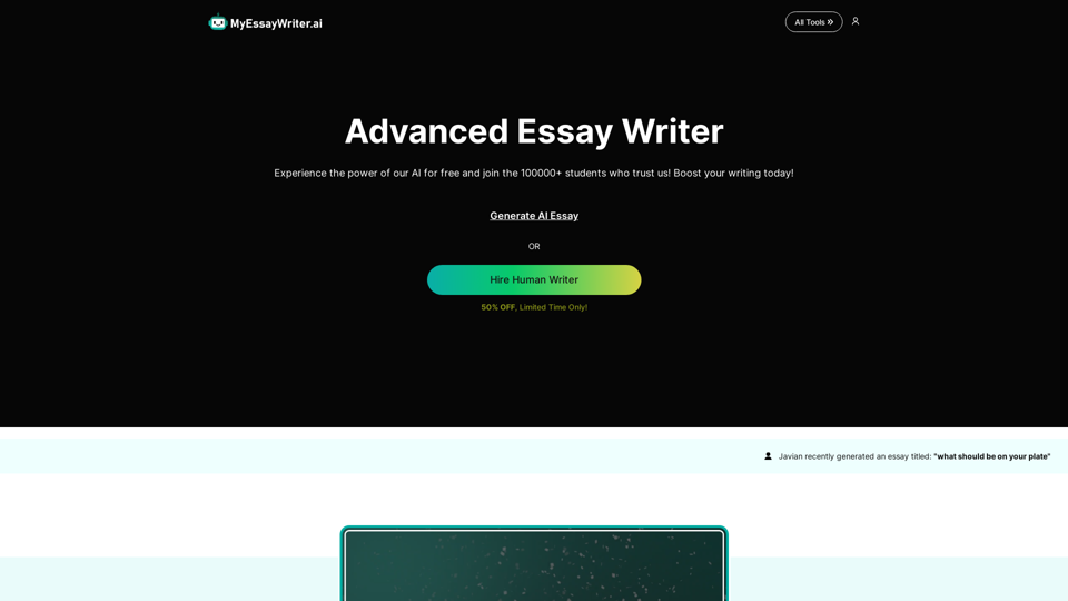 Essay Writer: Free & Fast AI Essay Generator