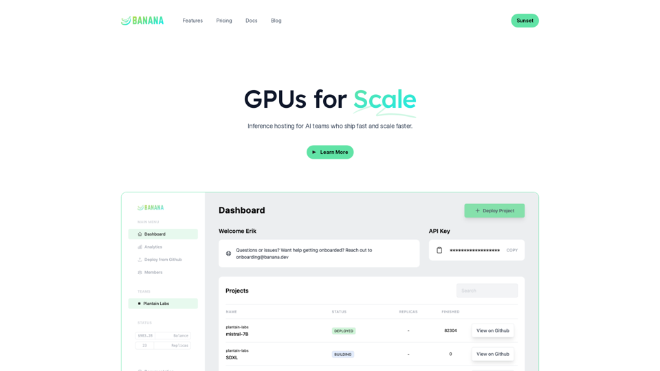 Banana - GPUs For Inference