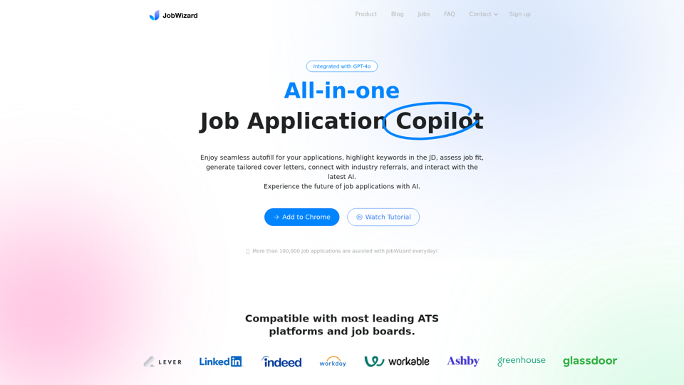 JobWizard - A Chrome Extension, Job Application Copilot & Autofill.