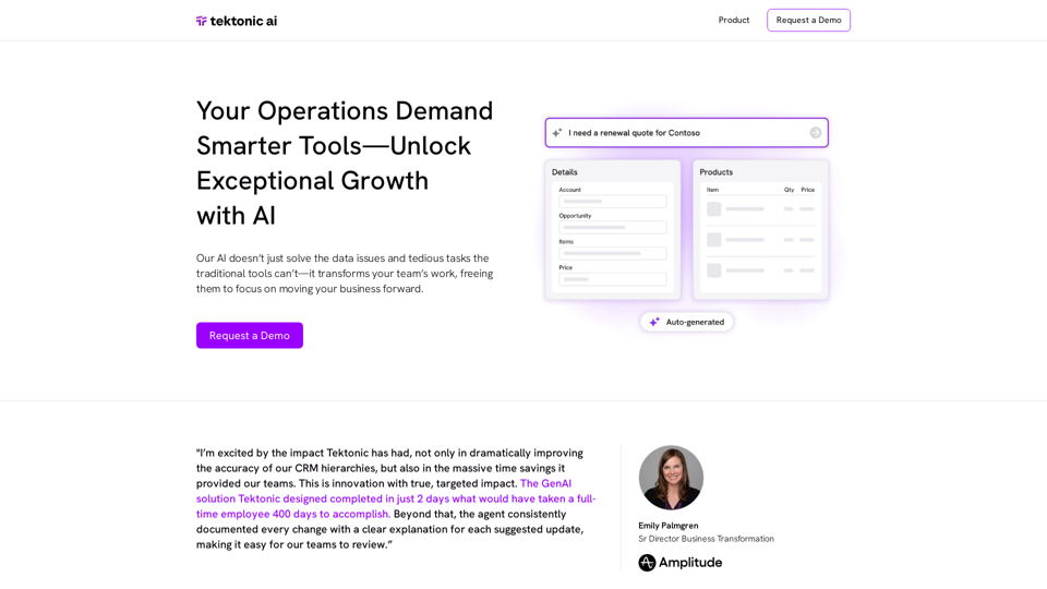 Tektonic AI | Your Operations Demand Smarter Tools—Unlock Exceptional Growth with AI