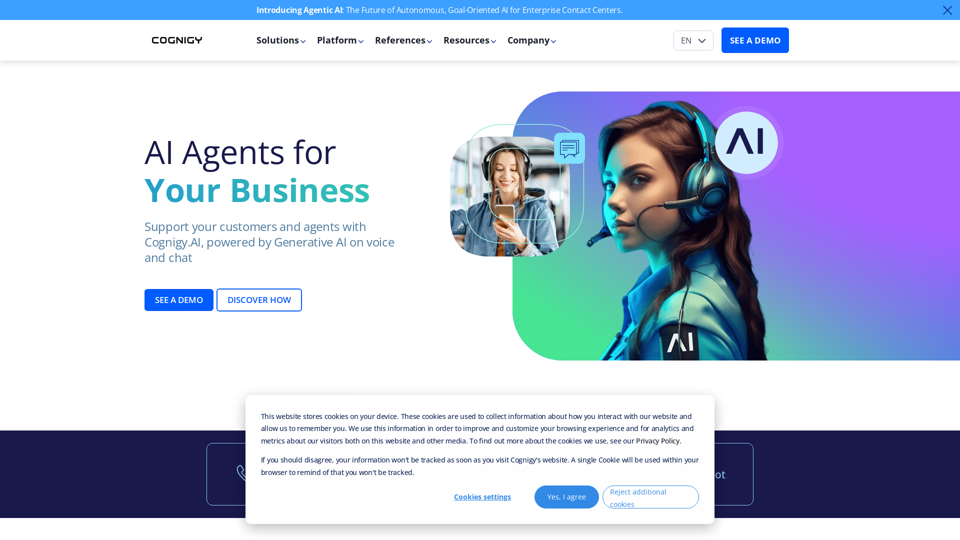 Generative & conversational AI powered customer service agents for your business