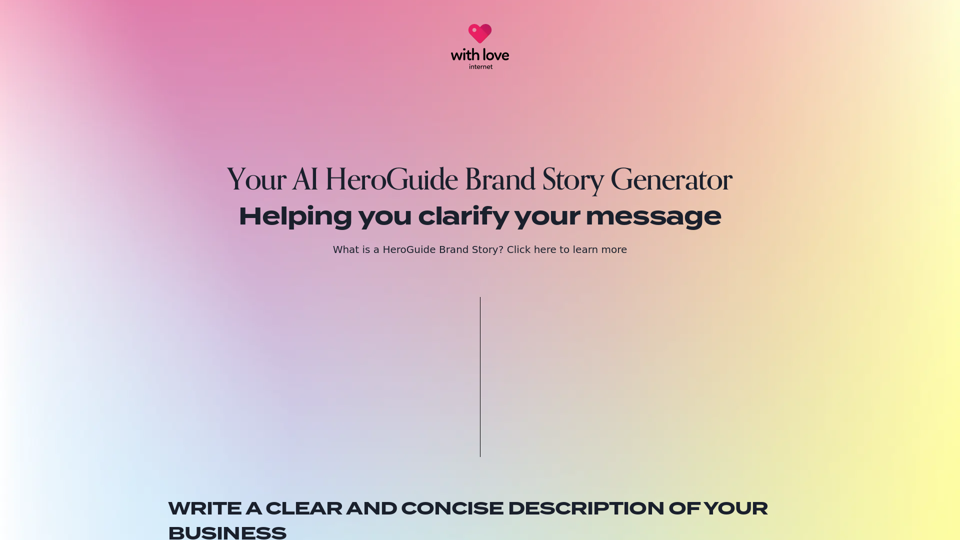 Your AI HeroGuide Brand Story Generator | WITH LOVE INTERNET