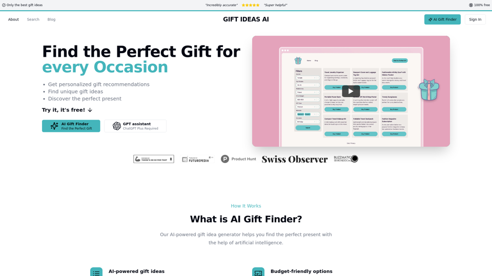 Gift Ideas AI: Free AI Gift Finder & Idea Generator